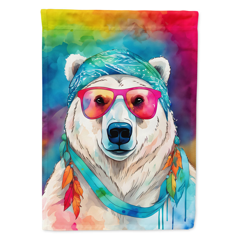 Drapeau de maison d'ours polaire hippie