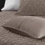 Couette 3 pièces en velours taupe, format King/King - Motif géométrique, garni de coton, douce et chaude