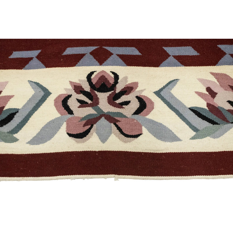 Tapis chinois rouge Dhurrie 8X10