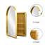 Armoire à pharmacie encastrée 24 po x 36 po, armoire de salle de bain murale en métal avec miroir et tablettes réglables, miroir mural avec rangement pour salle de bain, or mat-1801381915