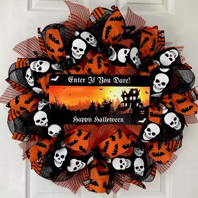 Couronne d'Halloween «Entrez si vous l'osez»