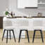  Ensemble de 2 chaises de comptoir pivotantes en tissu de lin moderne avec dossier capitonné, tabourets de bar chics pour îlot de cuisine et salle à manger-1140540957