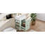 Meuble-lavabo moderne de 20 pouces avec lavabo en céramique, armoire de rangement, tiroir, tablette latérale et poignée dorée pour les petites salles de bain