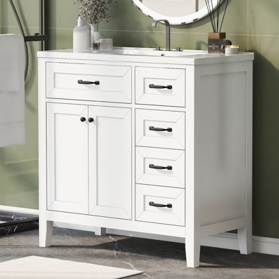 Shandal 36'' Single Bathroom Vanity with Ceramic Top