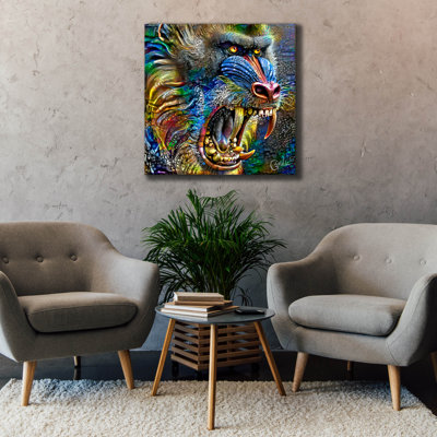  'Mandrill' by Pedro Gavidia Canvas Wall Art, 37" x 37"