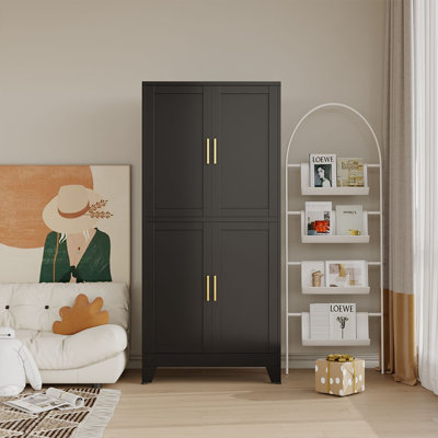 Metal Small Ohaus for Bathroom Kitchen Garage with 4 Doors by Lark Manor