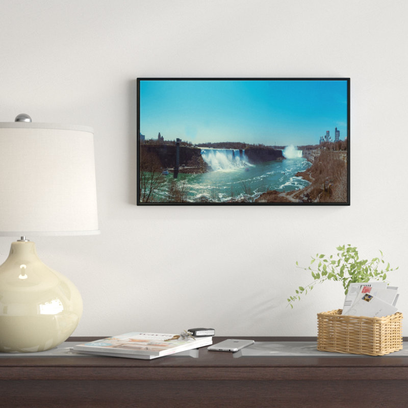 «Niagara Falls Views from Canada», reproduction de photo sur toile tendue encadrée, H 16 po x l 32 po x P 1 po, Cadre noir
