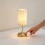 Lampe de table rechargeable sans fil avec abat-jour en tissu DEL - Lampe de bureau portable à contrôle tactile avec 3 niveaux de luminosité à intensité variable pour la chambre à coucher, le salon, le bureau et la veilleuse