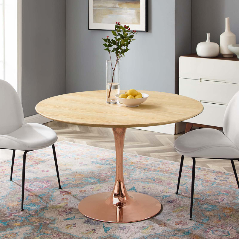 Table de salle à manger Modway Lippa, Naturel, Or rose, L 47 po x l 27,5 po