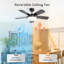 42 Inch Black Ceiling Fan With 22W LED Light And Remote Control MDF Blades Reversible DC Motor-126322364
