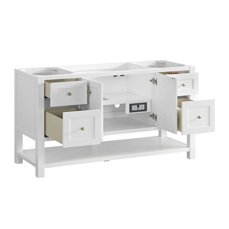 Breckenridge 59.88'' W Single Bathroom Vanity Base, Bright White