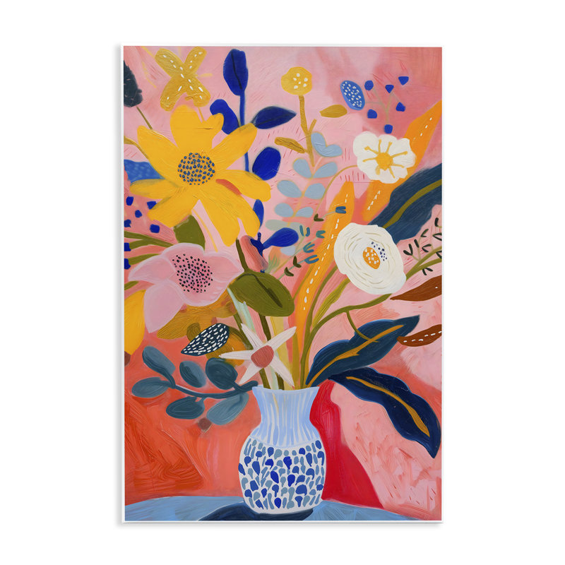 Plaque murale Vibrant Joyful Bouquet, design par LSR Creative Studio, H 15 po x l 10 po