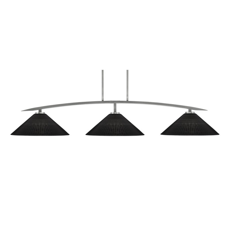 Lampe avec verre matriciel 3 lumières kurve, Noir, H 10 po x l 55,75 po x P 16 po, Graphite