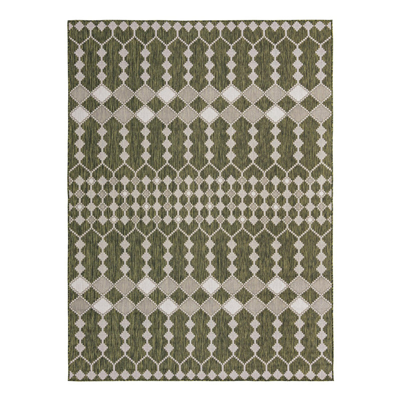Green Traliccio Indoor/Outdoor Trellis Rug, Rectangle 7'10" x 11'