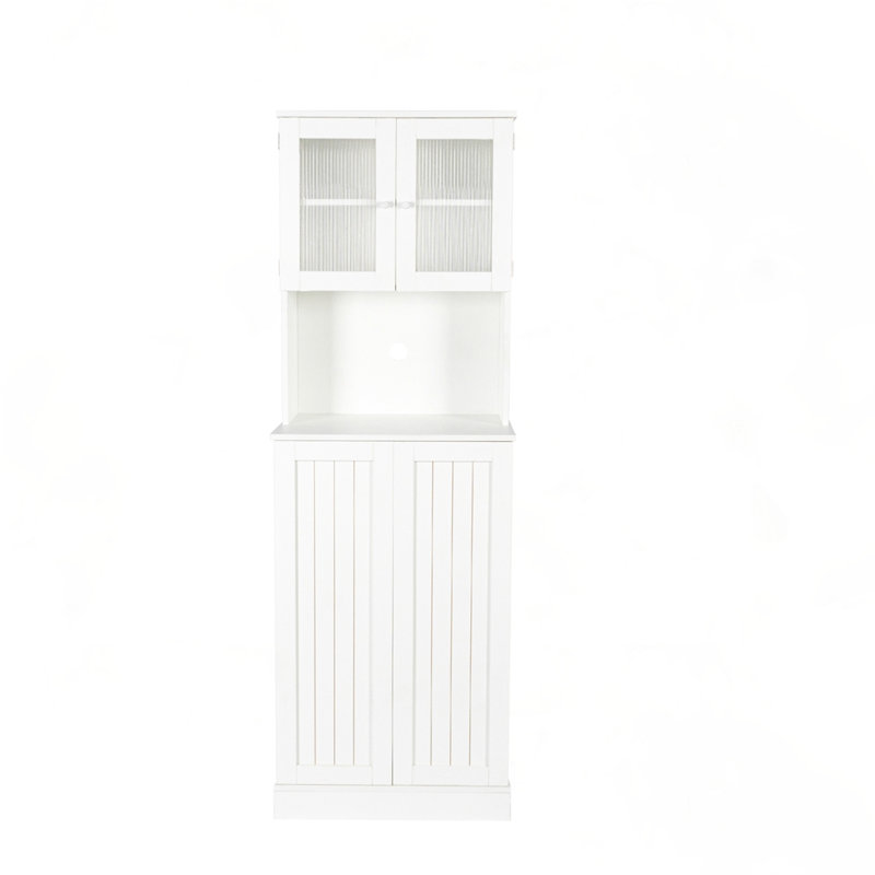 Armoire de rangement de 71 po de hauteur avec support pour micro-ondes