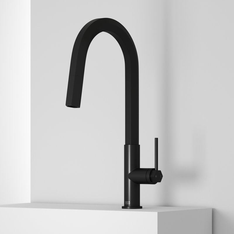 Hart 18" H 1-handle Pull-Down Kitchen Faucet, Matte Black