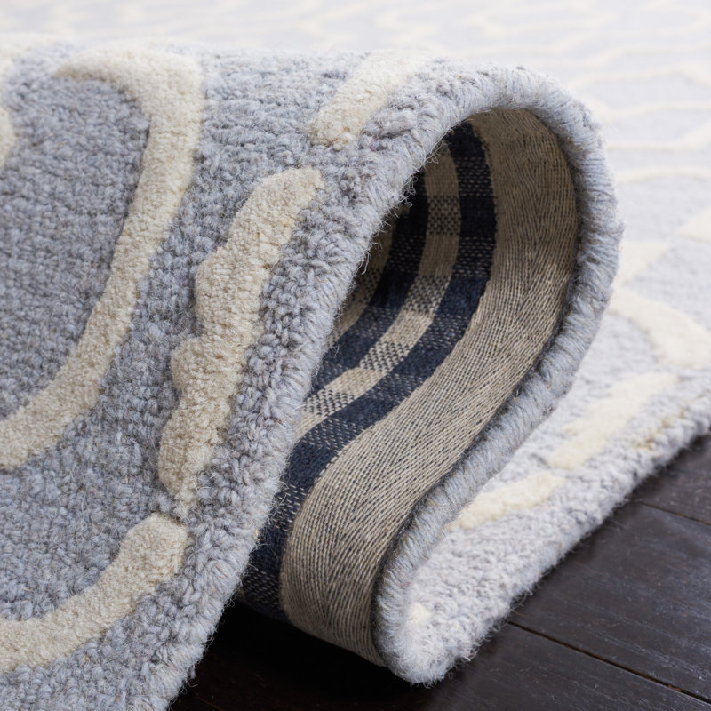 Cannen Hand Tufted Wool Geometric Rug, Square 8'