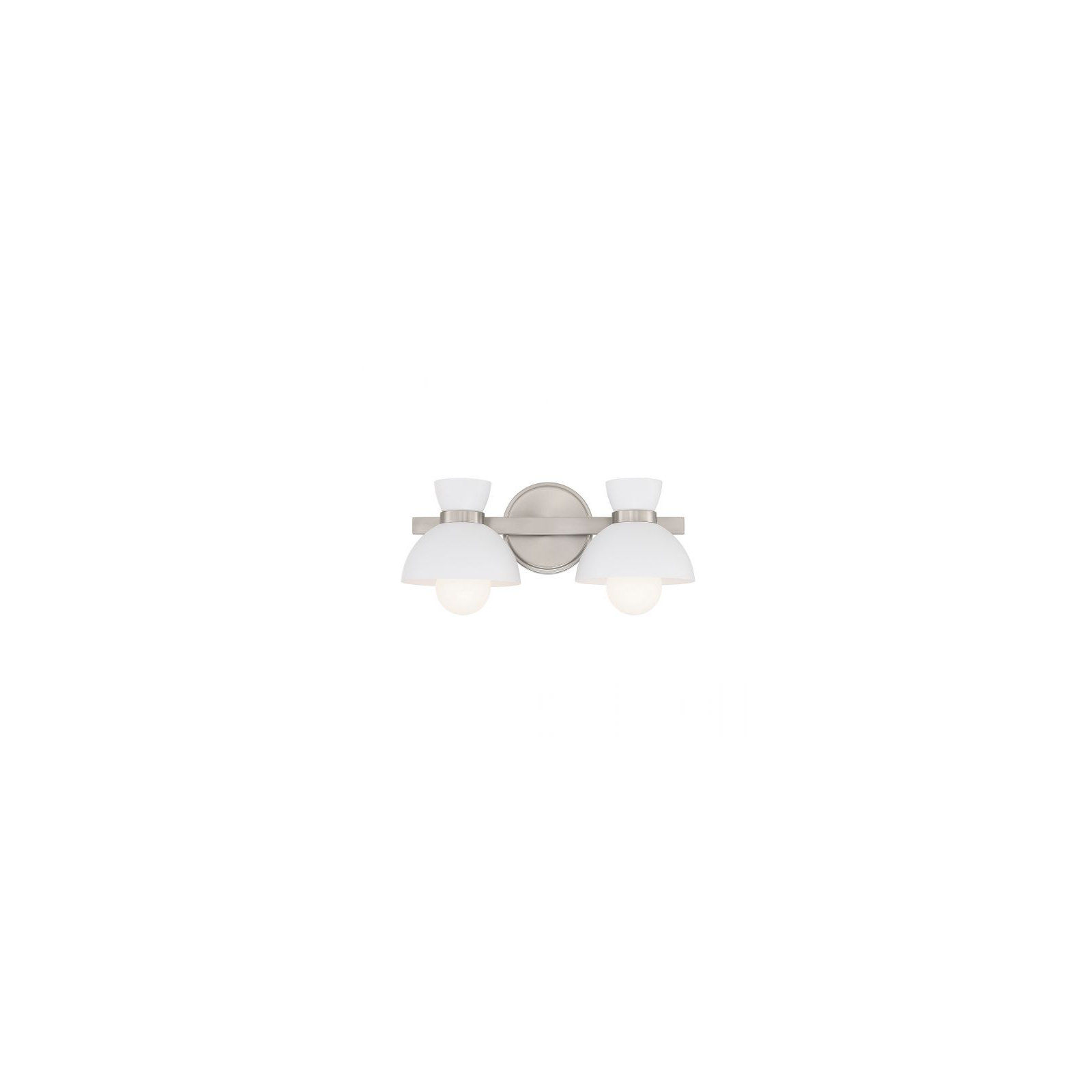Karalana 2 Light Frosted Dimmable Vanity Light, Brushed Nickel
