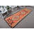 Vintage Bohemian Kilim Runner Rug in Vibrant Orange with Geometric Design for Living Spaces