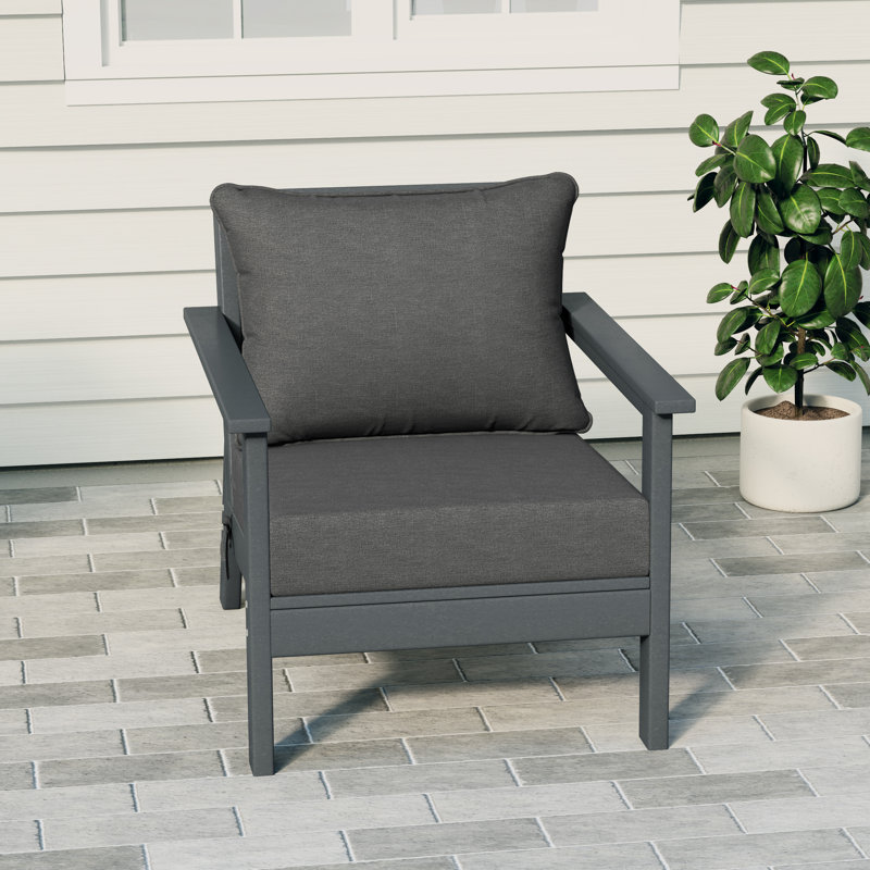 Hydea Deep Seating Chair With Cushions, Gray, Gray