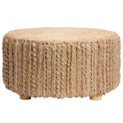 Gracie Oaks Elm Handmade Solid Brown Stool (24"X24"X12" Cylinder) by Gracie Oaks