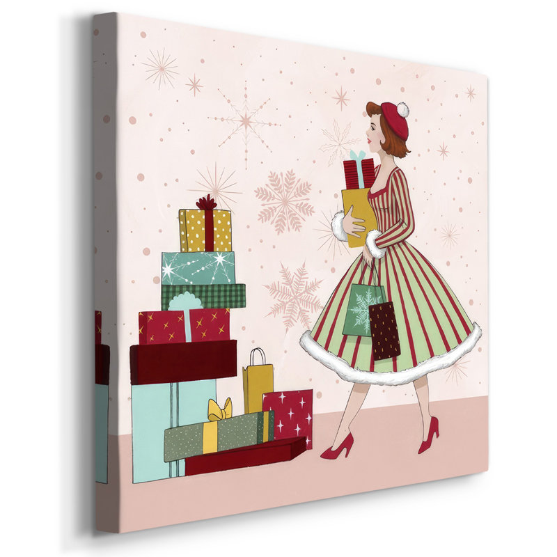 Holly Jolly Holiday II sur impression sur toile, H 8 po x l 8 po x P 1,5 po