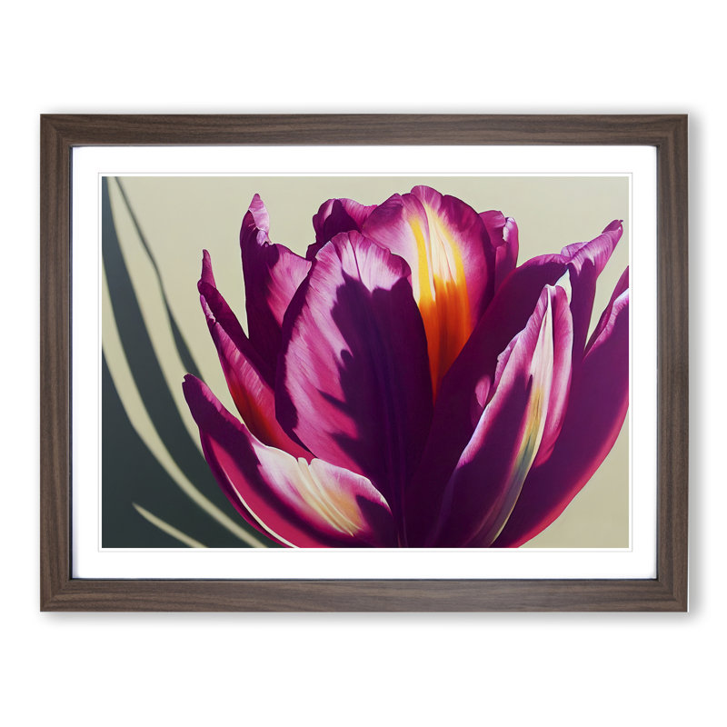 Flourishing Flower - Single Picture Frame Print, 25cm H x 34cm W x 2cm D, Walnut