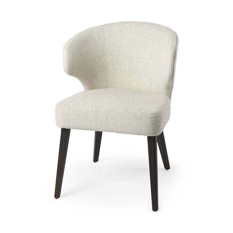 Niles Upholstered Dining Chair, Dark Brown, Cream