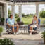 Ensemble de meubles de patio extérieur en osier toutes saisons avec canapé et fauteuils pivotants 5 pièces-1752938760-1752938782