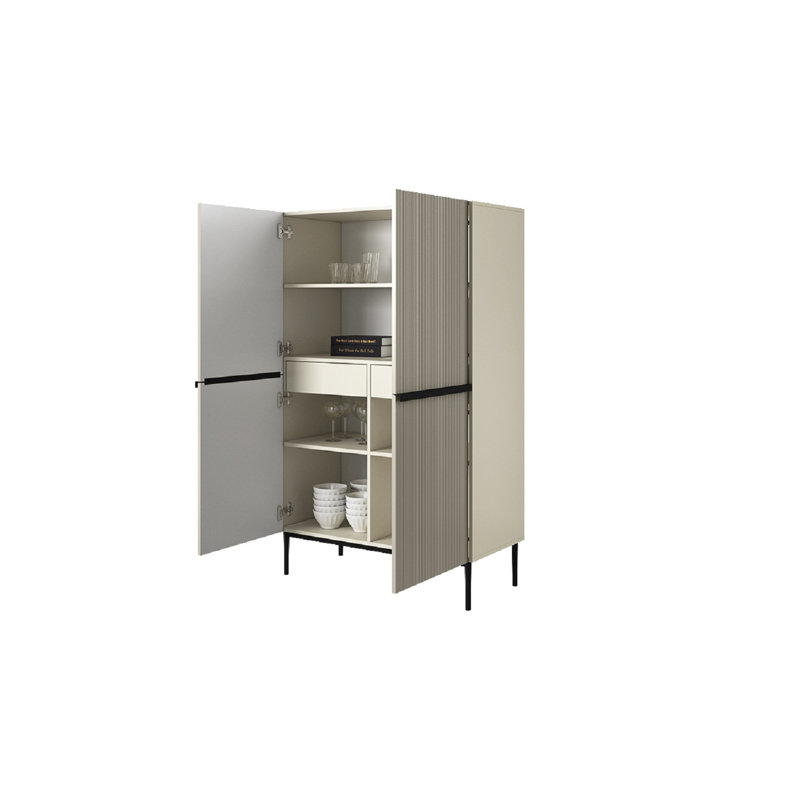 Alessja 2 Door Manufactured Wood Wardrobe, Cream/Black