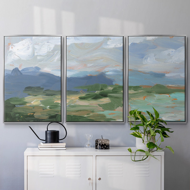 " Painter's Composition Study I " 3 - Pieces, 40" H x 78" W , Silver