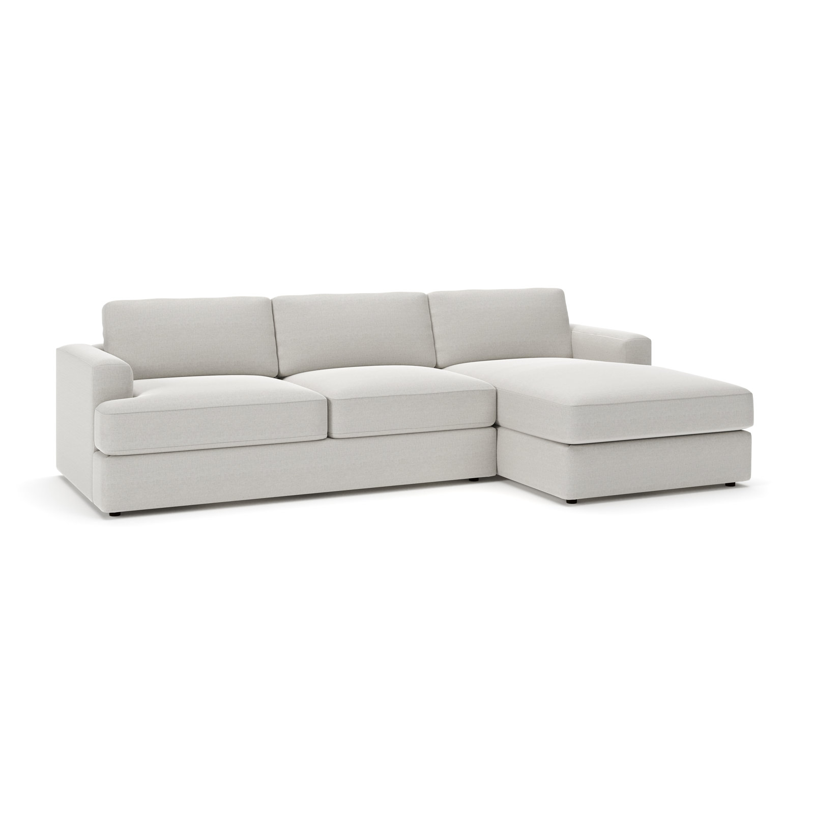 Cayden Sectional with Chaise, Drusky Ivory Sustain® Basketweave, Right Hand Facing