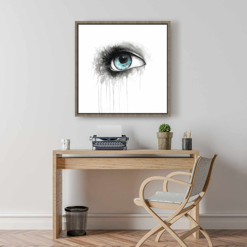 Toile à l'aquarelle Blue Eye | Décoration de chambre à coucher | Art encadré