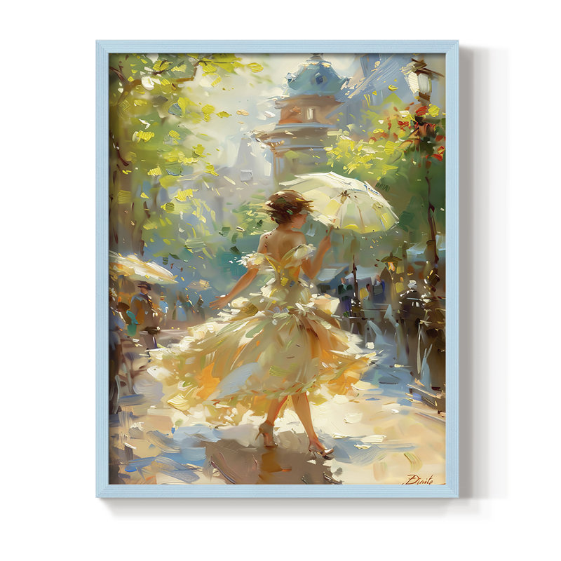 Reproduction encadrée WOMEN Series CMXVI - bois massif, H 21 po x l 17 po, Bleu