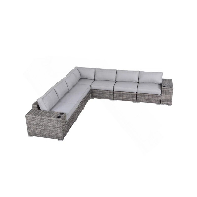 Ensemble de canapé modulaire 9 pièces avec coussins 9 pièces - entièrement assemblé