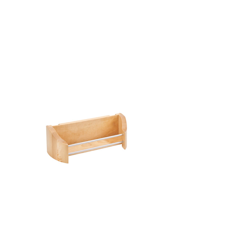 Rev-A-Shelf 4231-11-52 11 Inch Wooden Cabinet Door Storage Tray with Rails, 10.75" W