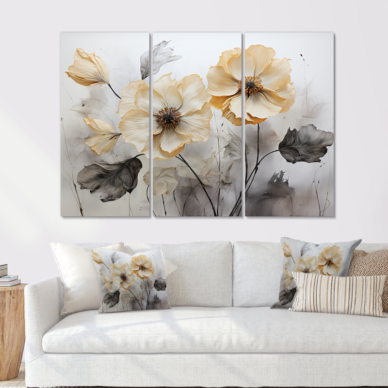 Minimalisme Morning Glory - ensemble d'art mural Morning Glory, Toile tendue, H 40 po x l 60 po