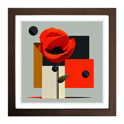 Poppy Flower Suprematism No.1 - Framed Print