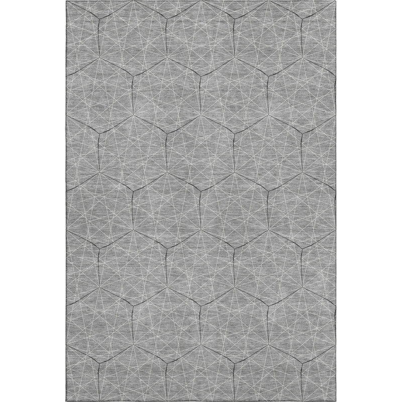 Premium Machine Washable Natoma AMF987 Geometric Rug, Rectangle 10' x 14'