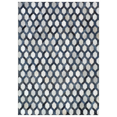 Natural Hide Cowhide Geometric Area Rug