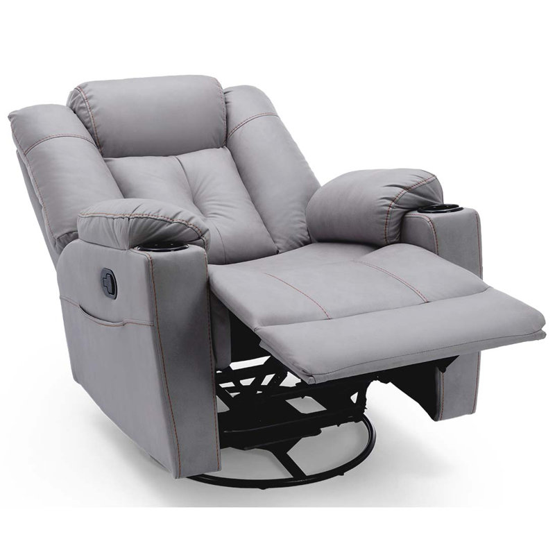 Henreitta Swivel Home Theatre Recliner, Grey