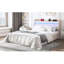 Storage Bed Frame Queen Size: Upholstered Headboard, 4 Drawers, Led Lights, Charging, Stable Structure Beige With & Charging Station: Easy Assembly
