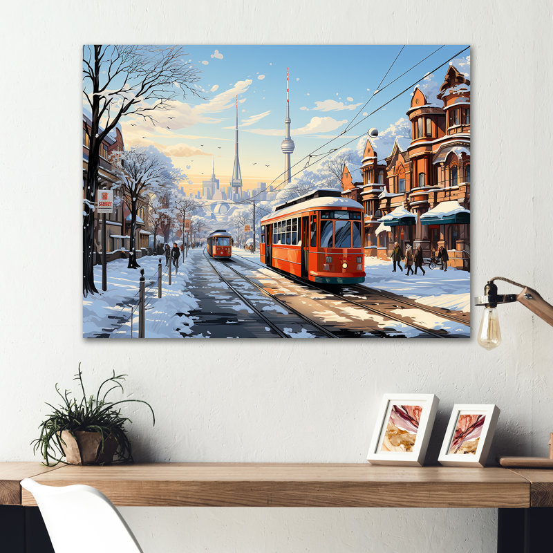 Toronto City In Winter I - City Toronto, art mural en métal MT136483, H 30 po x l 40 po x P 1,5 po