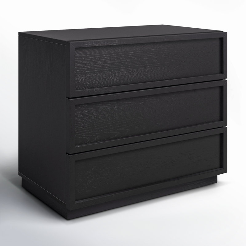 3 drawer dresser black wood Blake 3 Drawer Dresser, Black Oak Single