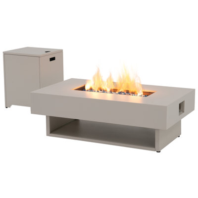 Table de foyer d'extérieur rectangulaire en acier