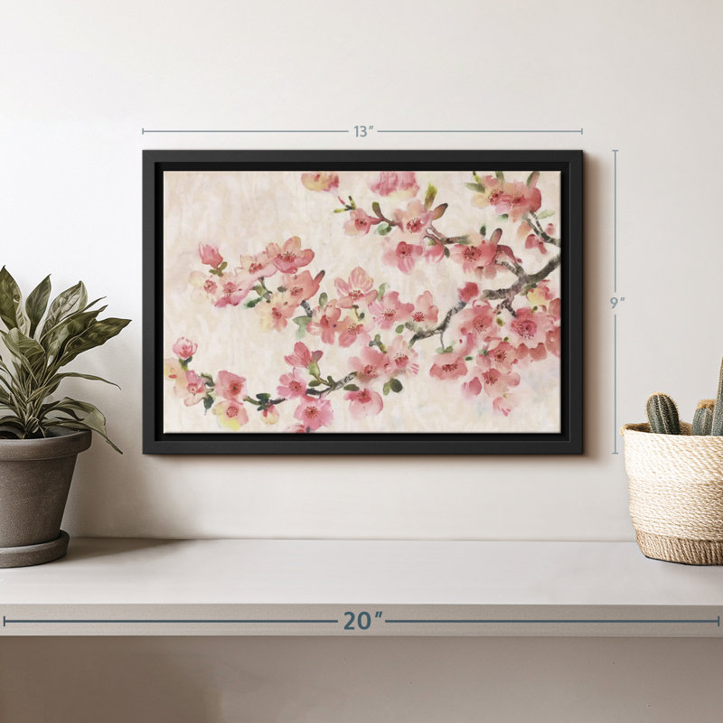 "Fleurs de cerisier I", impression florale et botanique, H 9 po x l 13 po