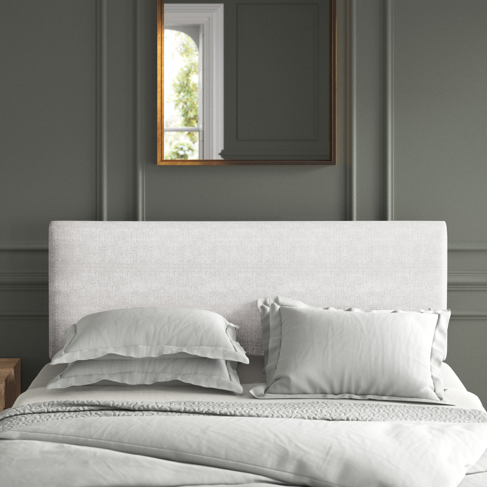 Eisley Upholstered Headboard, Zuma White Textured Linen, California King