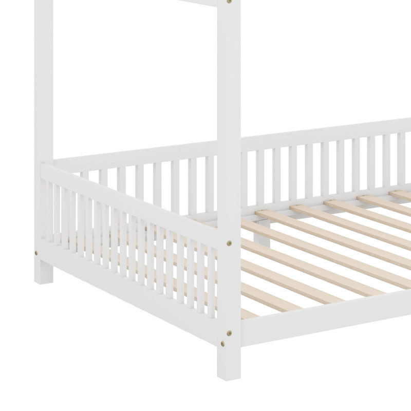  House Bed With Guardrail And LED, Full