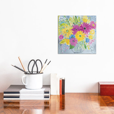Happy Flowers by Farida Zaman - Wrapped Canvas Painting