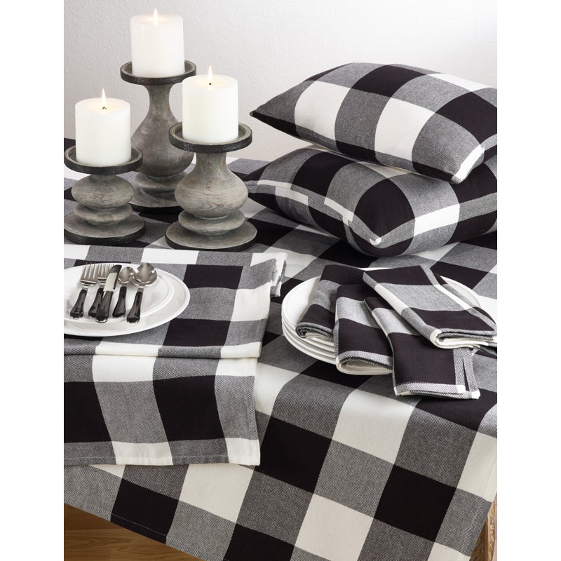 Fairley Reversible Table Runner, 108" x 16", White/Black